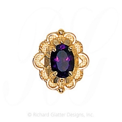 GS510 RG - 14 Karat Gold Rhodolite Garnet Slide 